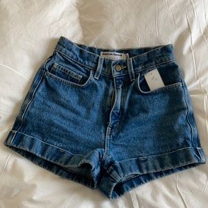 AMERICAN APPAREL dark-wash denim shorts